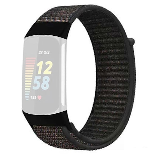 KALEBOL KLB-NLHH-001 Fitbit Charge 5/6 -rannekkeeseen, nyloninen kellon ranneke lenkkikiinnityksellä Style A