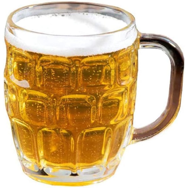 Dimple Stein Ølkrus, Ølglas med Håndtag, Fryselige Ølglas, Ølkrus (500 ml)