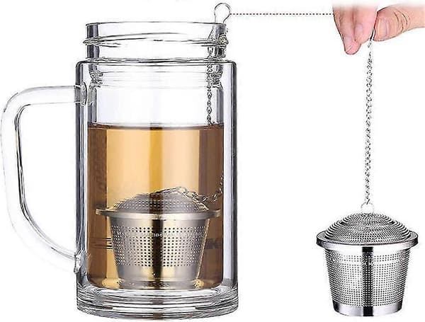 Tefilter i rustfritt stål, teinfuser, tekuler, tesil, kryddersil, gave A
