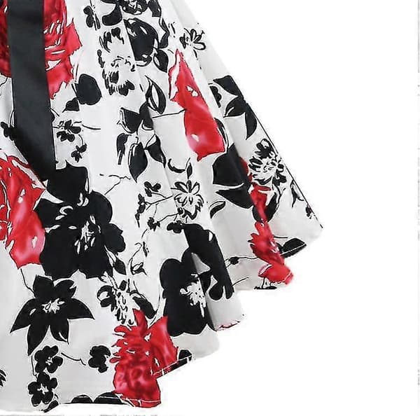 Blommiga Retro Rockabilly Swingklänningar för Kvinnor