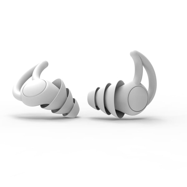 Tysta öronproppar för brusreducering – Återanvändbart hörselskydd i flexibelt silikon för sömn, tre lager