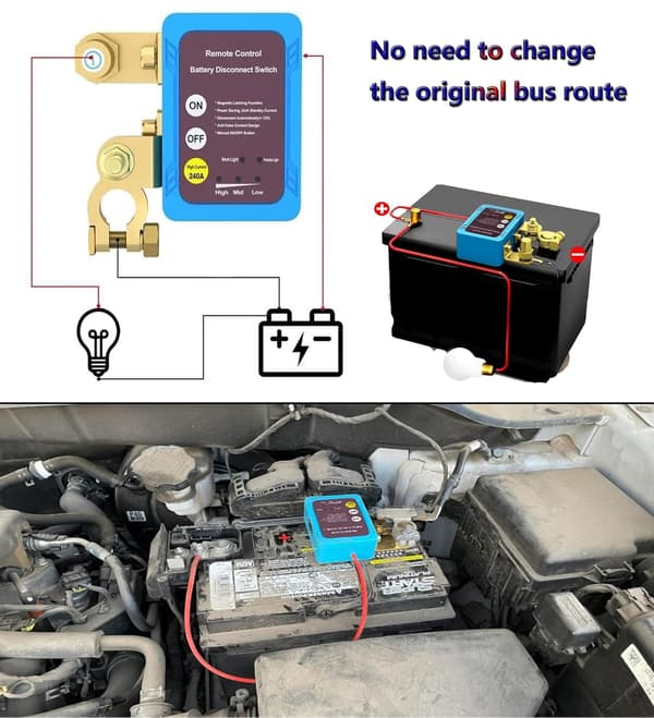 Wireless Remote Control Battery Switch 12V 240A Auto Kill Switch for Car RV ATV Truck Boat