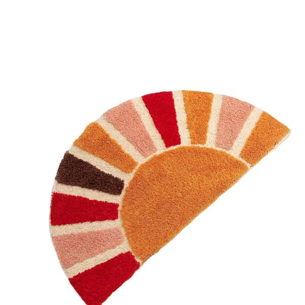 Bohemsk halvsirkel baderomsmatte (40,6 x 76,2 cm), søt teppe