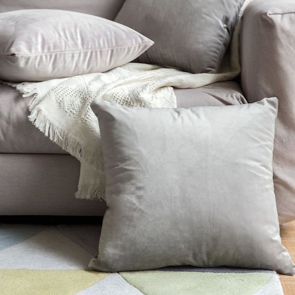 2 pudebetræk i fløjl, dekorative sofapudebetræk, superglat, blødt, behageligt, dekoration til hjemmet, stue, soveværelse til sofa 40X40CM grå
