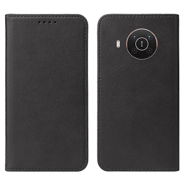 Magnetisk Stängning Läder Telefonfodral Black For Nokia X20 / X10