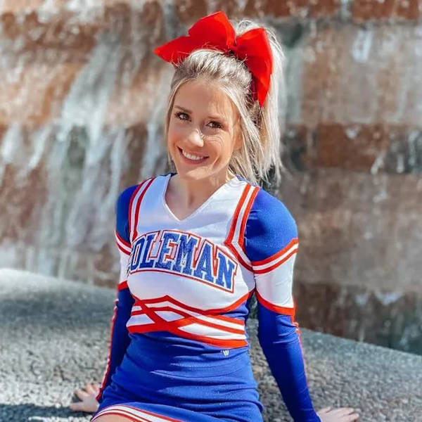 20 st 8 tum Cheer Hair Bows Stora Cheerleading Stora Hair Bows med Ponytail Holder Handgjorda Grosgrain Ribbon Hårtillbehör för Tonårsflickor (Röd)
