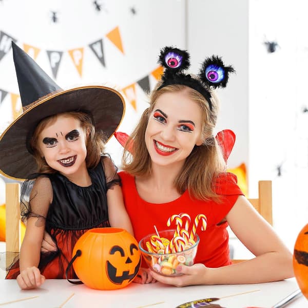 LED Glødende Hodebånd Øyeeple Hodebånd Halloween Fest Lilla Lys Opp 1 Stk