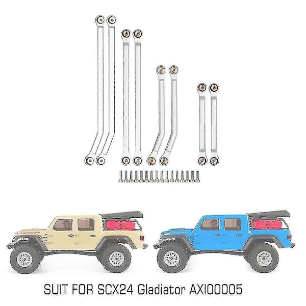 8 st CNC Hög Frigång Chassi Länkstav Byt Y-länk För 1/24 RC Crawler Bil Axial Scx24 Axi0000