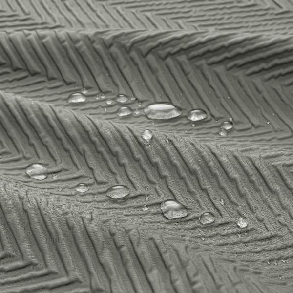 Grå duschdraperi, 3D präglad texturerad fiskbensmönstrad duschdraperi, modernt duschdraperiset med krokar, 72x72