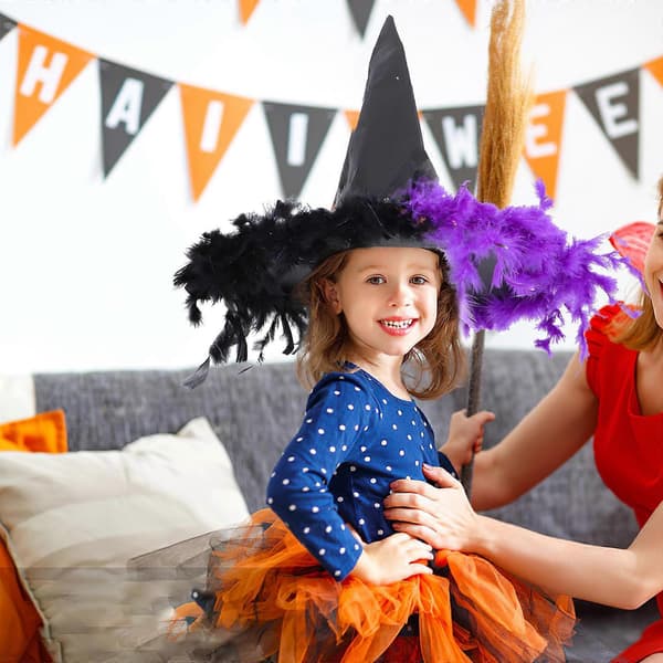 Trollmann Pannebånd Klassisk Heksehatt til Halloweenfest