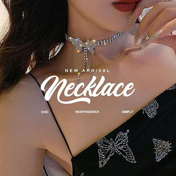 Rhinestone Choker Halskæde Sølv Diamant Række Halskæder Funklende Krystal Halskæde Kæde Smykker Mode Minimalistisk Fest Prom