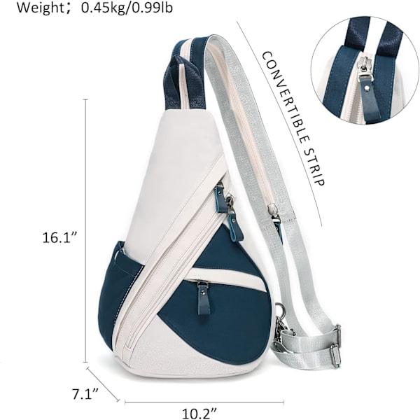 Nylon Sling Bag - Liten Crossbody Ryggsäck Axelväska Casual Dagryggsäck Flerfunktionell Ryggsäck för Män Kvinnor