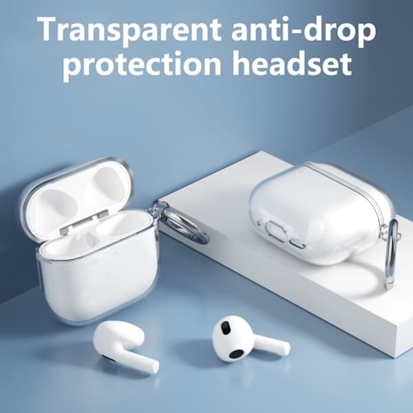 Silicone Case for Airpods4 High Transparency Protective Case Blue Blue