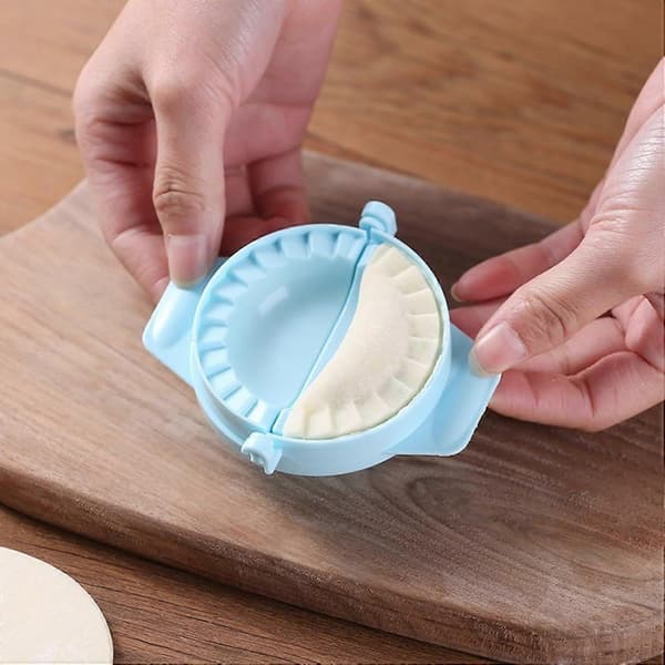 5 st hushålls-dumplingmaskin med stor kapacitet, OneClip-formning, diskmaskinssäker, blå