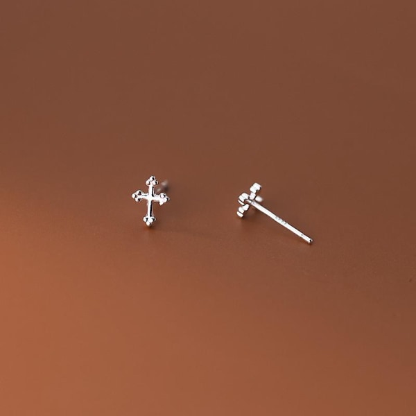 2 par S925 Silver Cross örhängen, enkla, små och fräscha, personliga örhängen för kvinnor, guld+silver Betterlifefg