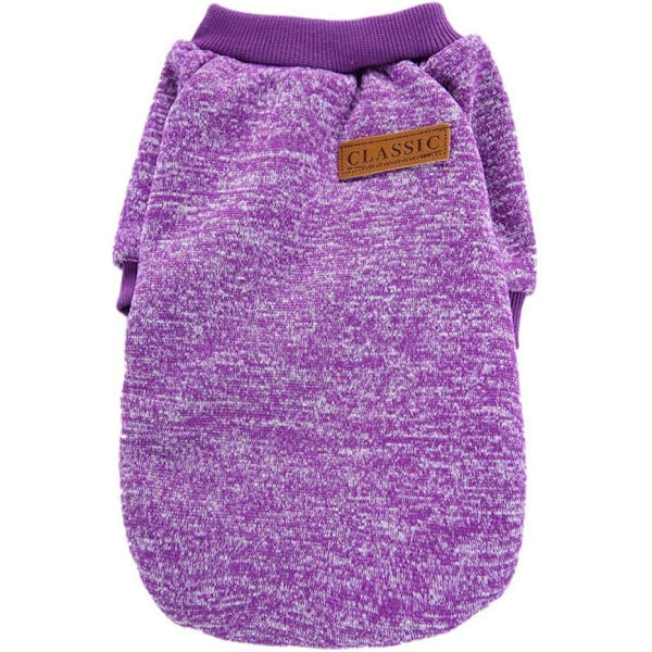 Hunde tøj hund sweater blød fortykkelse varm hvalp hunde skjorte vinter hvalp sweater til hunde (lilla, XL)