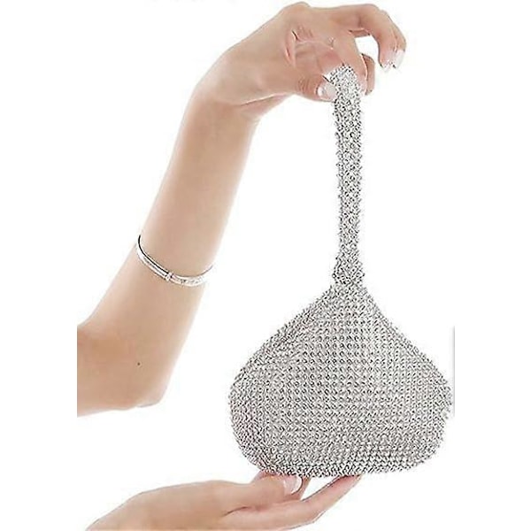 Kvinnors Triangel Bling Glitter Handväska Krona Box Clutch Kväll Lyxväskor Fest Bal