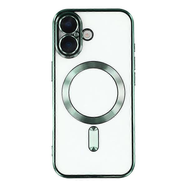 Compatible Case for iPhone 17, Compatible with MagSafe, Electroplated TPU Phone Case with Lens Protector (Green)