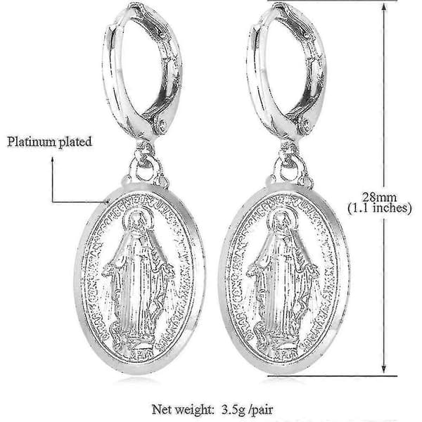 Mary Øreringe, gave til kvinder, oval form, religiøse smykker Jomfru Kristen