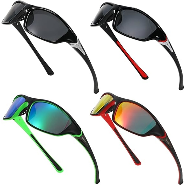 4 par polariserade solglasögon för män med UV-skydd Körglasögon Sport för sport utomhusaktiviteter