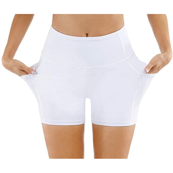 Yogashorts, damshorts, sidofickor med telefonficka, hög midja, yogafitness, träningsbyxor, underdel Navy Blue S