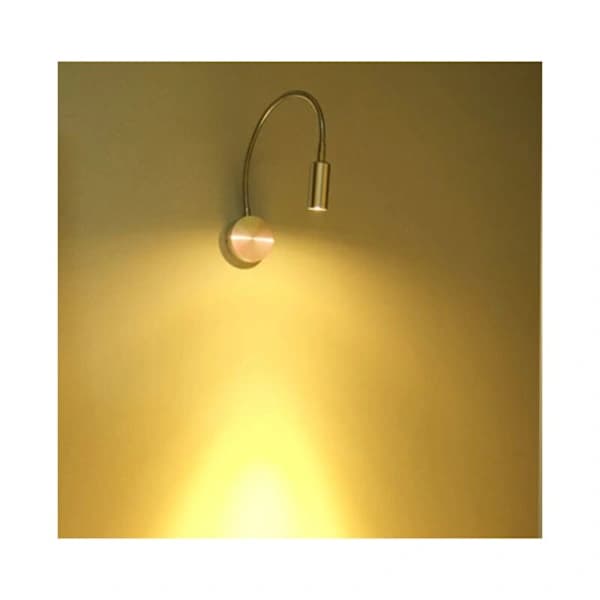 3W Flexible Gooseneck LED Bedside Lamp, Black Wall Mounted LED Reading Light with Switch, Warm White.