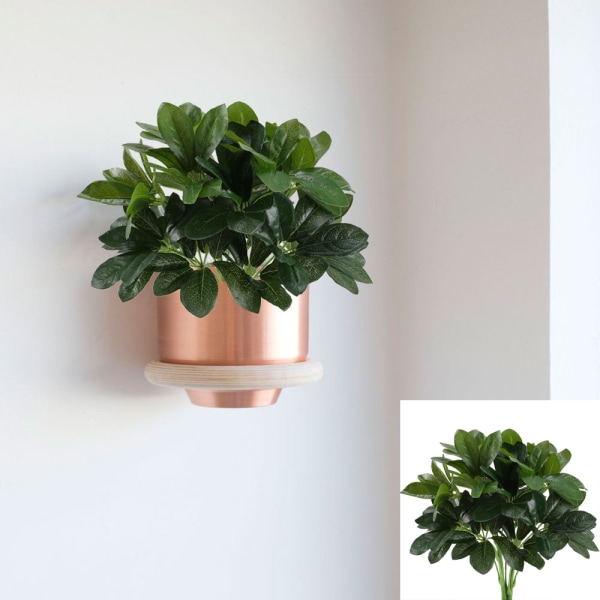 Konstgjorda buskar växter falska siden Schefflera buskar Real Touch Faux Greenery Leaf Arrangements
