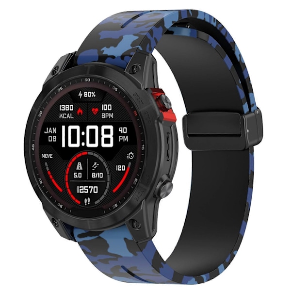 Tyyppi H Garmin Fenix 7/Forerunner 965/955/945/935 kellon ranneke musta solki 22mm Camouflage Style F