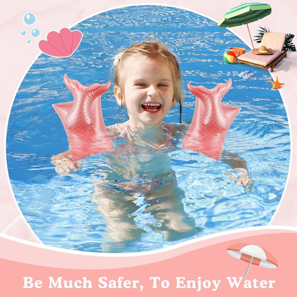 Svømmearmbånd til børn, oppustelige armbånd (3-6 år), armfloaties ærmer floater rør vandvinger børn floaties svømmearmbånd floaties til småbørn