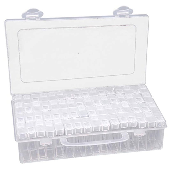 42/84 Rutenett Transparent Boks DIY Håndlaget Perle Diamantmaleri Oppbevaringsboks Glass Risperleboks Neglekunst Tilbehørsboks