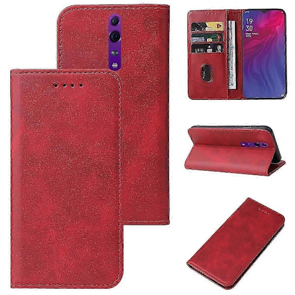 Magnetiskt Läderfodral för OPPO Reno Z Red