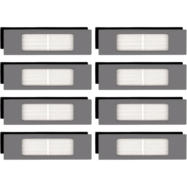 (8 stk.) HEPA-filter til Ecovacs DEEBOT OZMO 920 950 T8 AIVI Max T9 T5 N5 N7 N8+ N8 Pro Plus DX55 robotstøvsuger, robotstøvsugerfilterkit