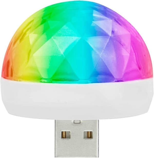 Mini USB-diskovalo, monivärinen LED-auton tunnelmavalo p