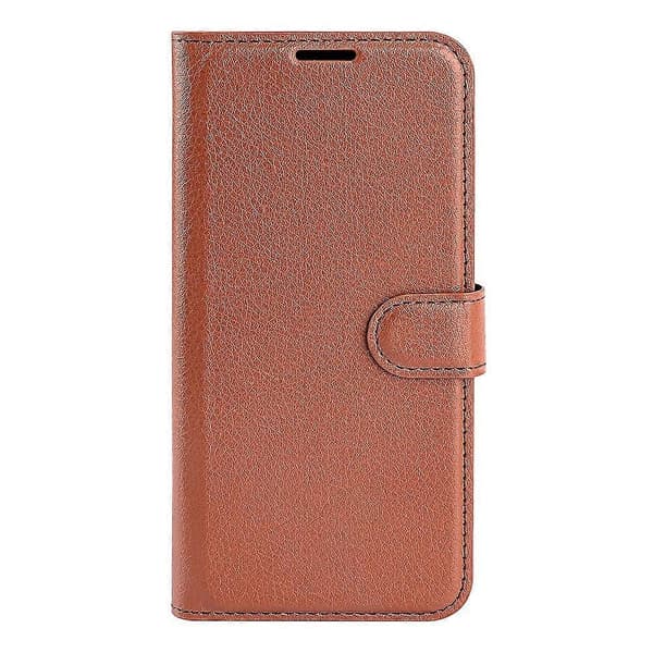 For TCL 605 4G Case Litchi Texture Shockproof Leather Wallet Phone Case (Brown)
