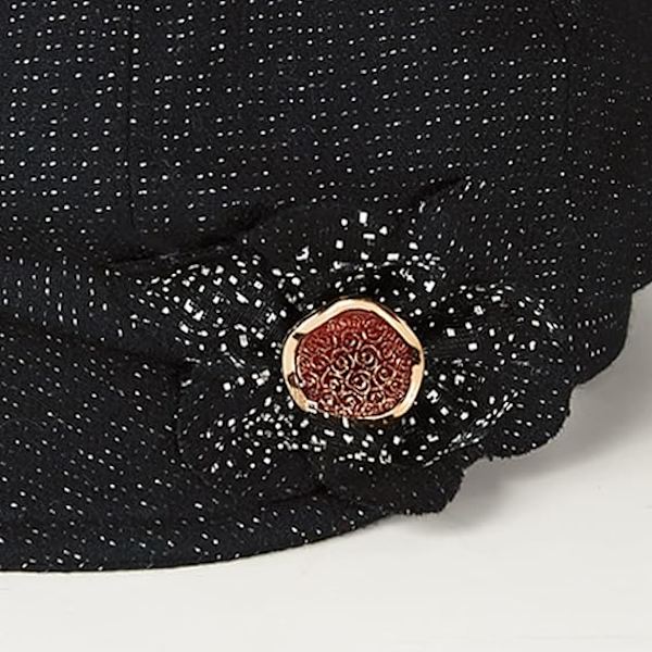 Klassisk retro skygge kasket nyhedsdreng kasket baret hatte med blomsterspænde til kvinder damer