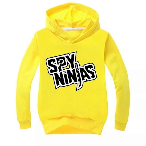 Uusi Spy Ninja -huppari pojille ja tytöille, lasten rento pitkähihainen huppari Yellow 7-8Years