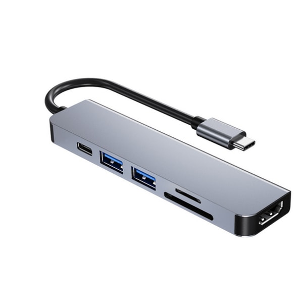 USB C-hubadapterdongel kompatibel med MacBook Air, MacBook Pro med 4K 60Hz HDMI, 87W power , 2 USB portar