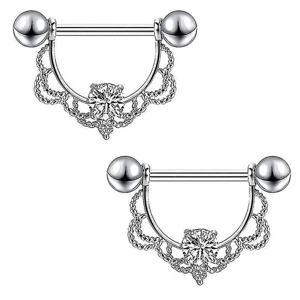 Nippelring, nippelstenger i rustfritt stål, nippelpiercing, nippelstav, tungering, nippelring for kvinner, jenter, kroppspiercing
