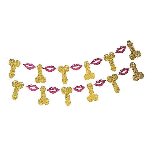 2 Stykker Glitter Willy Læber Vimpel Banner Bryllupsbruser Hængende Indretning