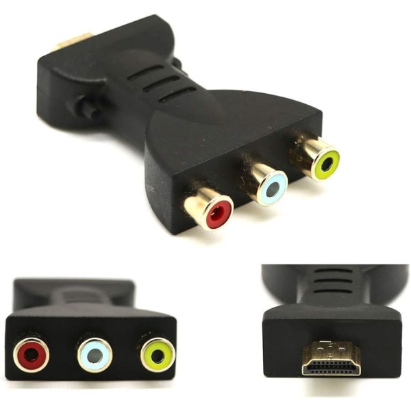 HDMI hane till 3 RCA hona komposit AV Audio Video Adapter TV Converter