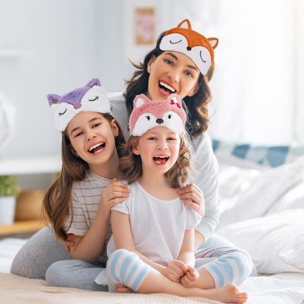 Söpö silmämaski nukkumiseen 3 kappaletta Cartoon Dog Face Eye Cover Funny Animal Cat Sleeping Mask Pehmeä Kevyt Yöuni Silmämaskit