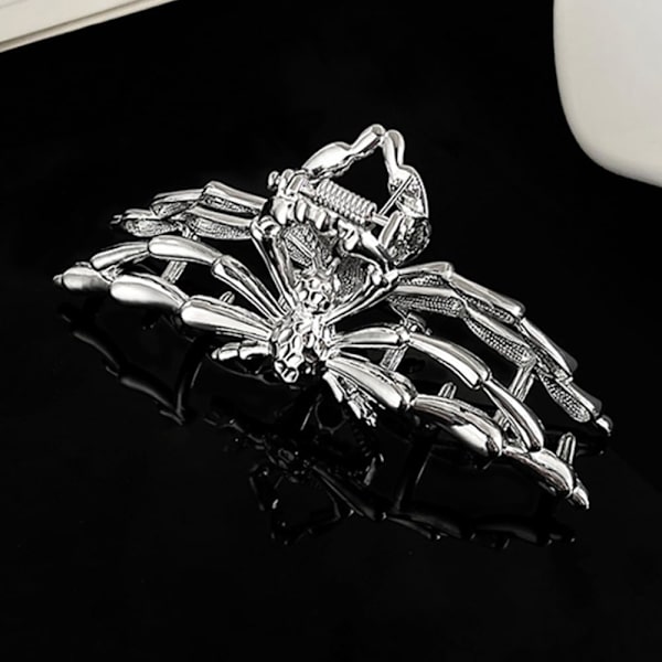 Spider hårklemmer Metal hårkløer Store hårkløer til tykt og langt hår, stærkt hold hårkæbeklemmer (sølv)