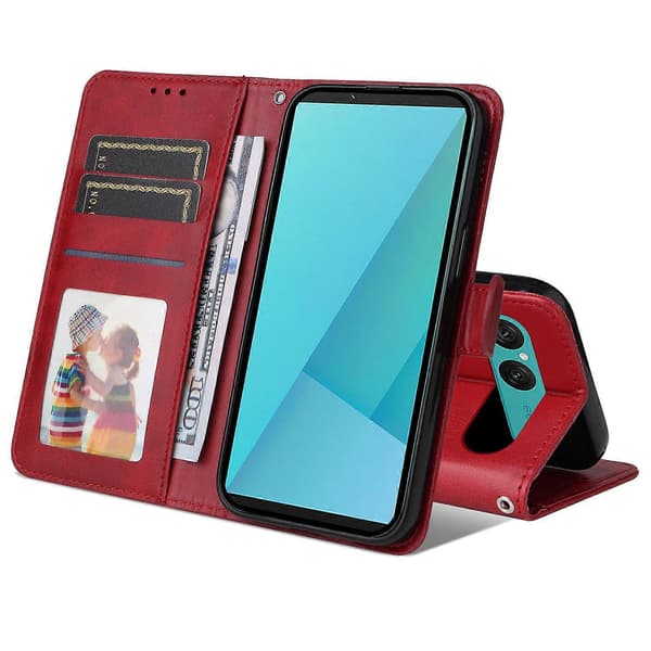 Compatible Case for Sony Xperia 10 VII, Wallet, PU Leather, Folio Flip Phone Case (Red)