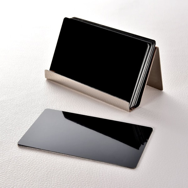 2-pack visitkortshållare i rostfritt stål Desktop Card Display Visitkortsställ Organizer