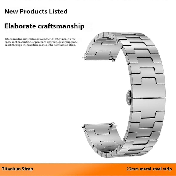 Titanium Alloy Rem for Huawei Watch GT 5 Pro/GT 5/GT 4 46mm Universal 22mm Metallklokkereim Style A