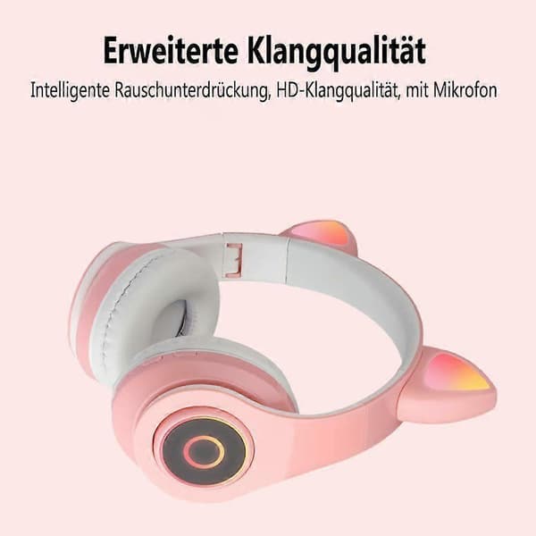 (Sort) Hovedtelefoner med LED-lys on-ear hovedtelefoner