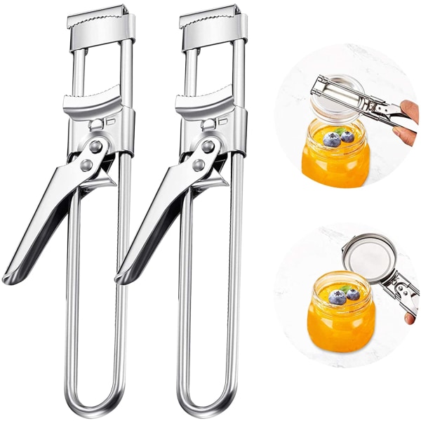 2 Piece Master Bottle Opener Adjustable Can, Multifunctional Stainless Steel Can Opener Lid Holder, Manual Can Opener for Seniors