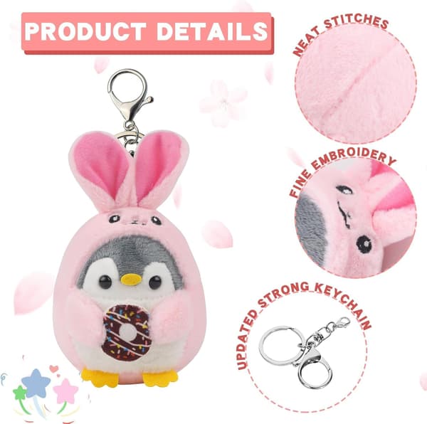1 pc Small Plush Penguin Keychain Penguin Plush Toy Pendant Handbag Backpack Classroom Gift