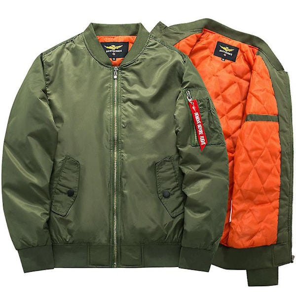Herre Ma1 Jakke Vinter Udendørs Tyk Kvalitets Nylon Amerikansk Militær Uniform Aviator Unisex Frakke Herre Bomber Flyverjakke army green 4XL