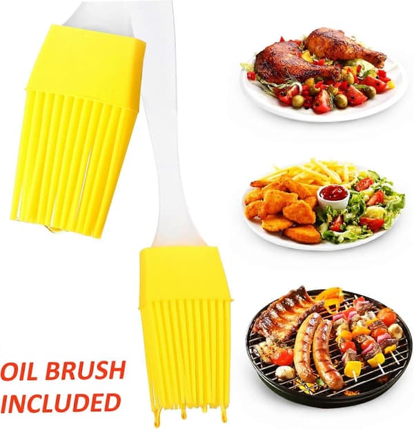 2 stk. silikonpenselsett med ergonomisk grep for matlaging, baking, grilling og bakverk